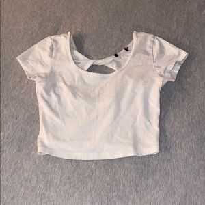 White cropped top